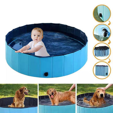 Foldable Pet Bath Outdoor Portable Swimming Pool for Pets and Kids