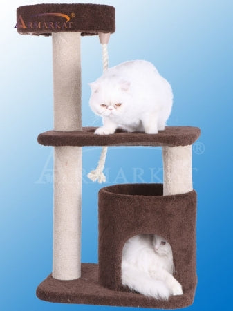 Armarkat 3-Tier Carpeted Real Wood Cat Tree Condo F3703 Kitten Activit