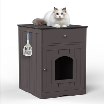 Wooden Pet House Cat Litter Box Enclosure