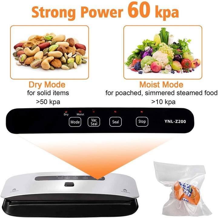 Bosonshop Food Vacuum Sealer Machine Strong Suction Power Dry and