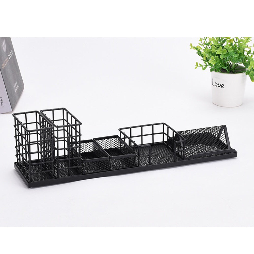 Small Desk Storage Box, Mesh Multifunctional Office Supplies 6-piece