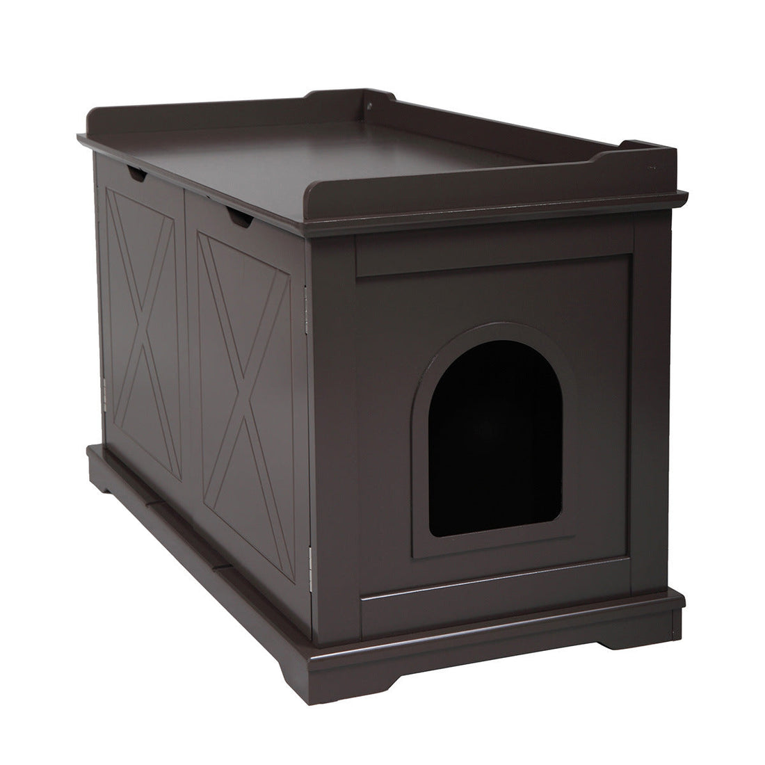 Cat Washroom Bench, Wood Litter Box Cover with Spacious Inner,