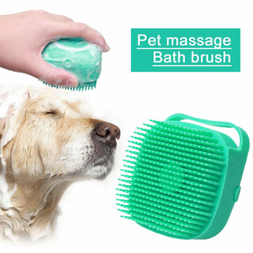 Pet Dog Shampoo Massager Brush Cat Massage Comb Grooming Scrubber