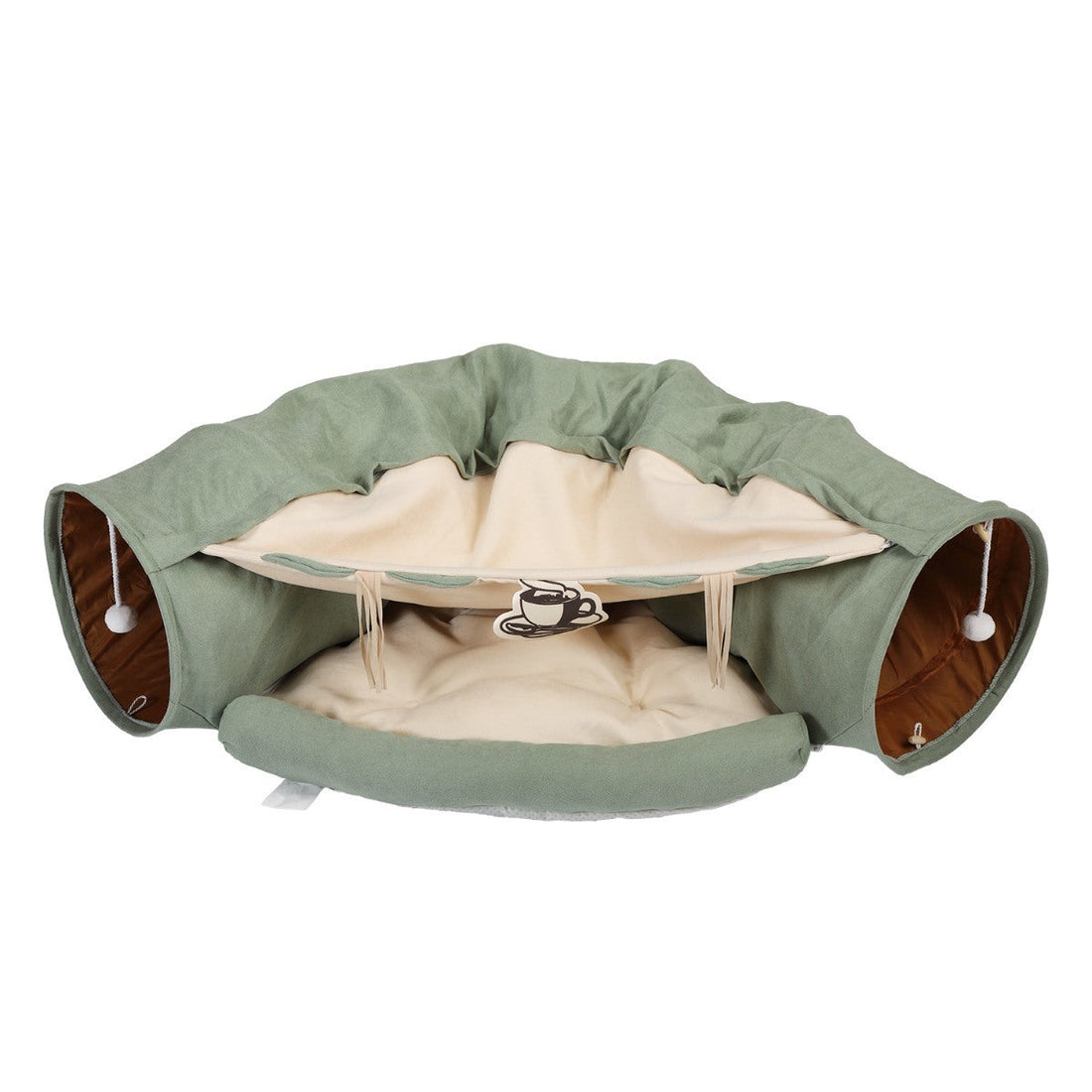 Cat's Telescopic Tunnel Cushioned Bed Pet Nest Teasing Balls Zipper