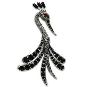 LO2393 - Imitation Rhodium White Metal Brooches with Top Grade Crystal