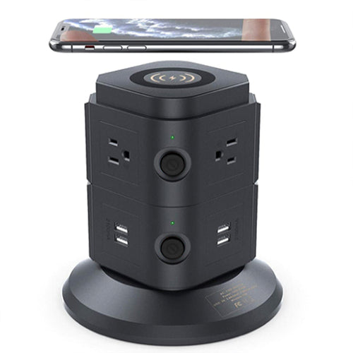 ZTECH Power Strip Tower with Wireless Chargers